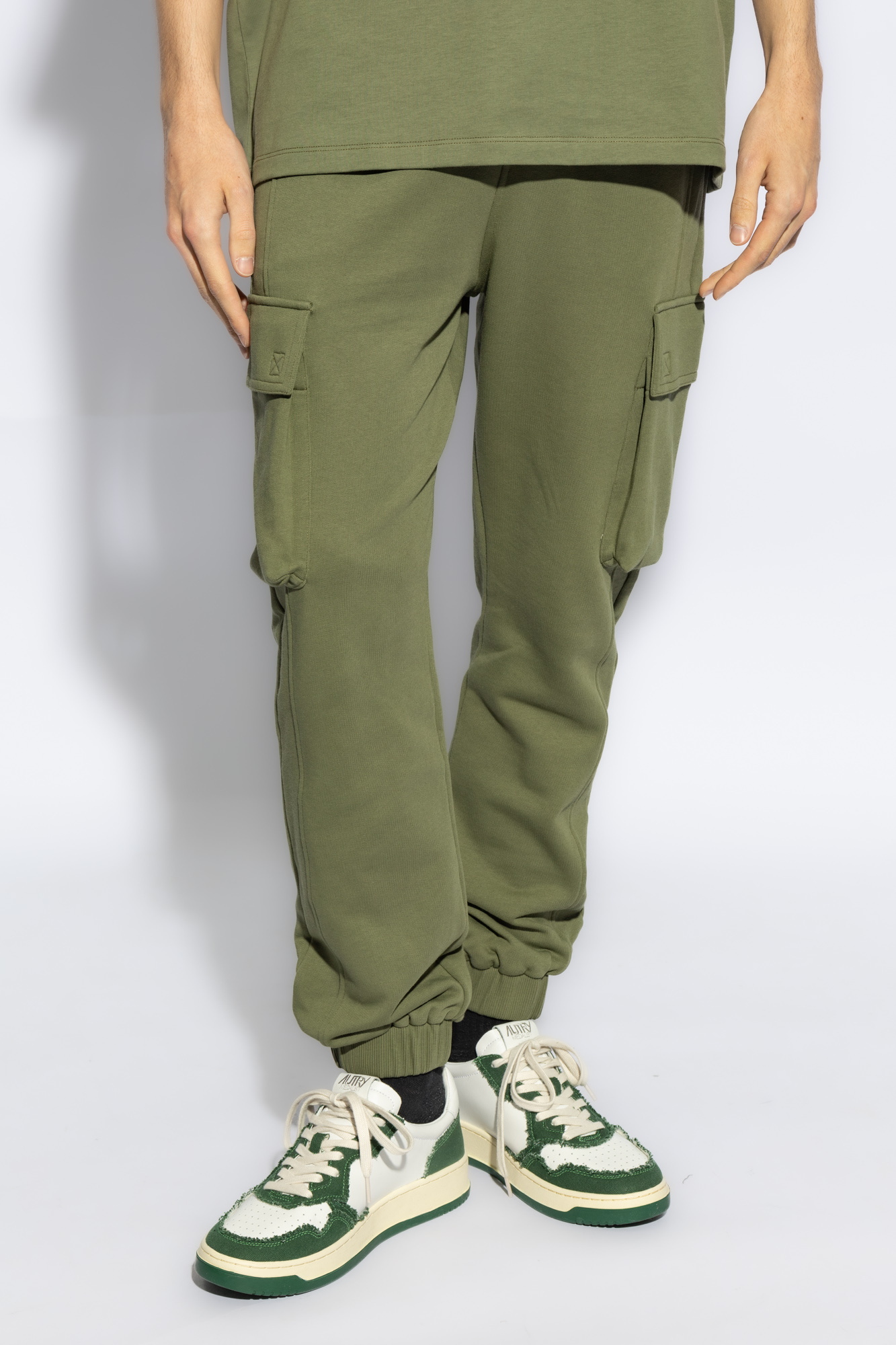 新品】BALMAIN Green/コットンジョガーパンツ XS
